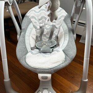 Ingenuity Gray and Mint Baby Swing Seat with Mobile